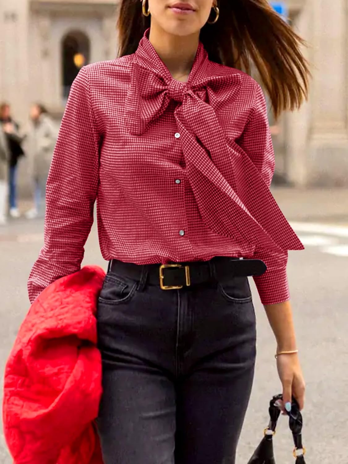 Blusa Cuadros con Lazo — La Foto que Mereces.