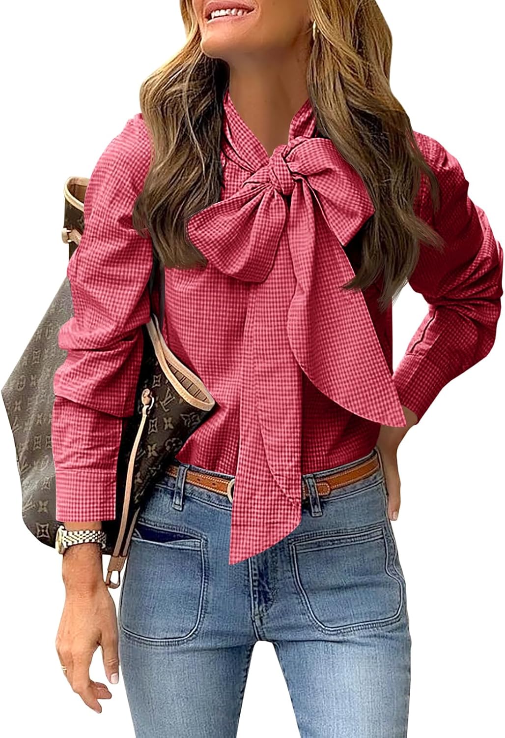 Blusa Cuadros con Lazo — La Foto que Mereces.