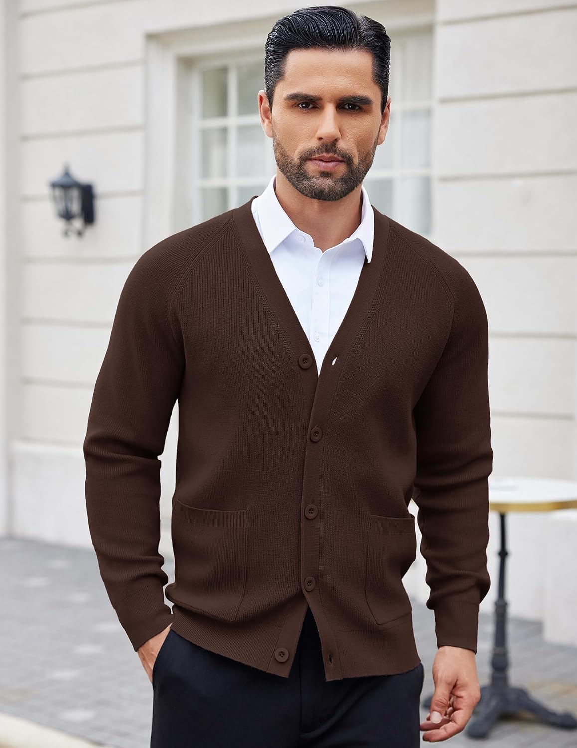 Cárdigan COOFANDY — Suéter de Punto con Botones para Hombre