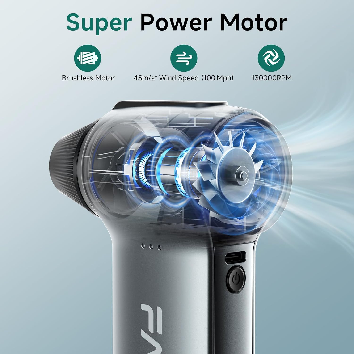 Soplador Eléctrico 130,000 RPM — Limpia Todo en Segundos