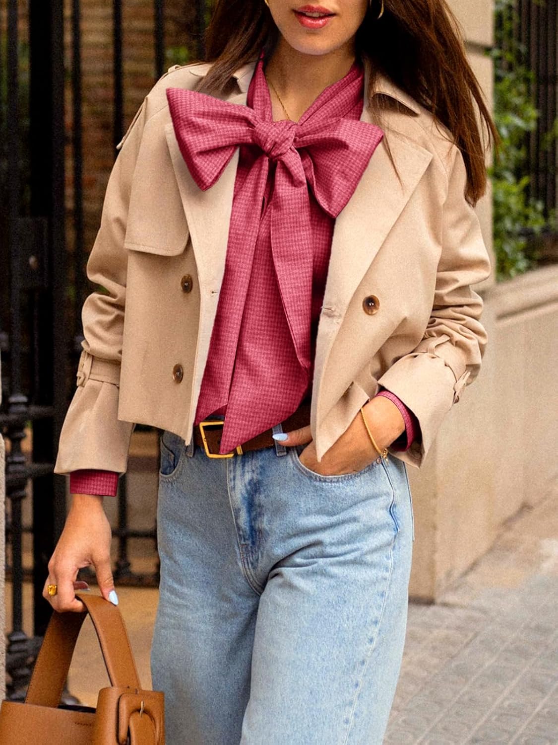 Blusa Cuadros con Lazo — La Foto que Mereces.