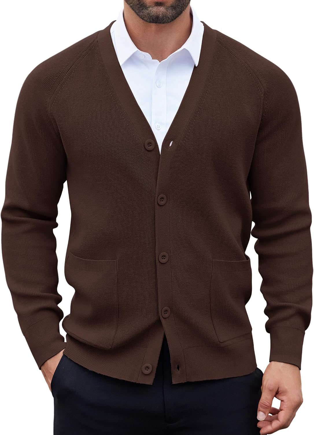 Cárdigan COOFANDY — Suéter de Punto con Botones para Hombre