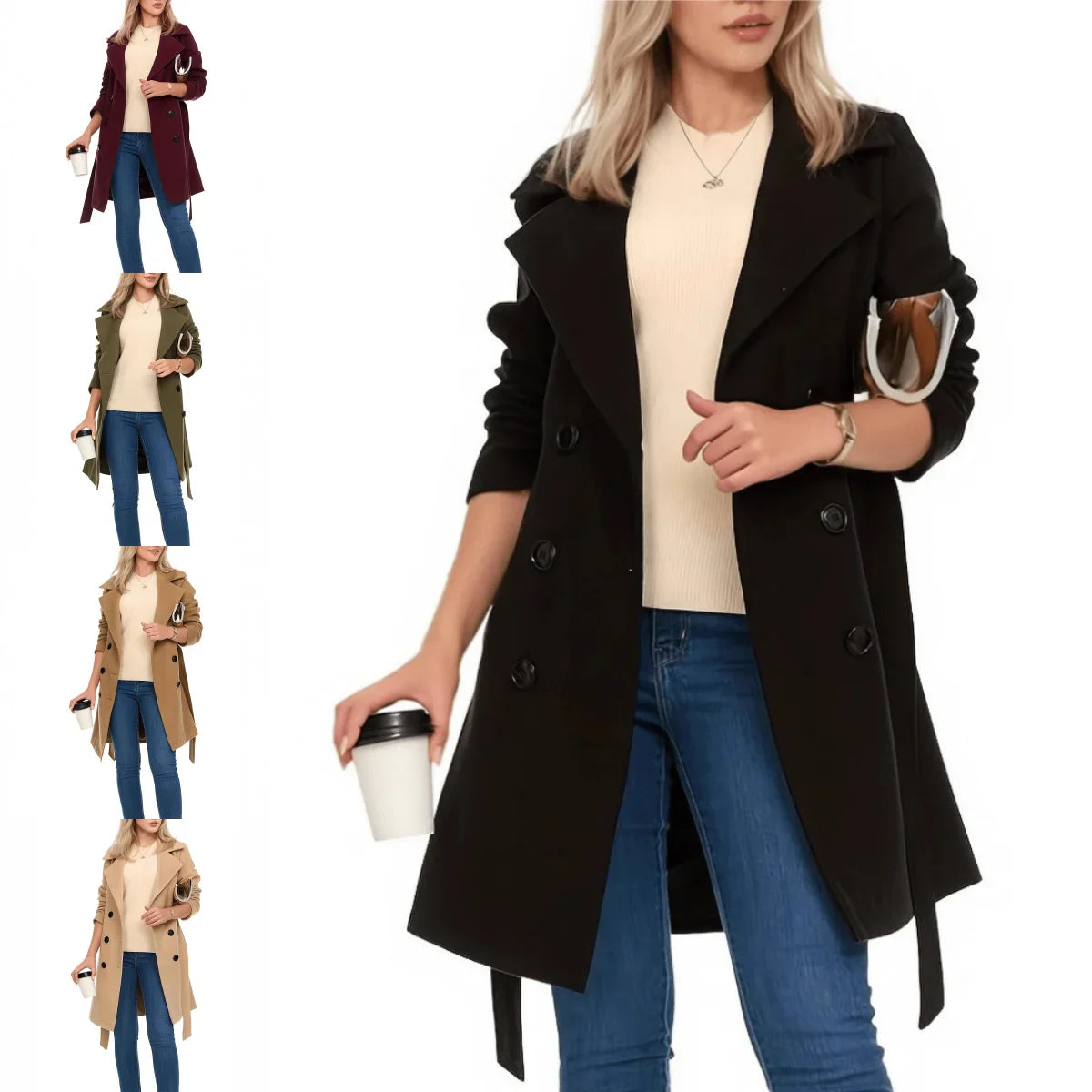 Abrigo de Lana Elegante para Mujer