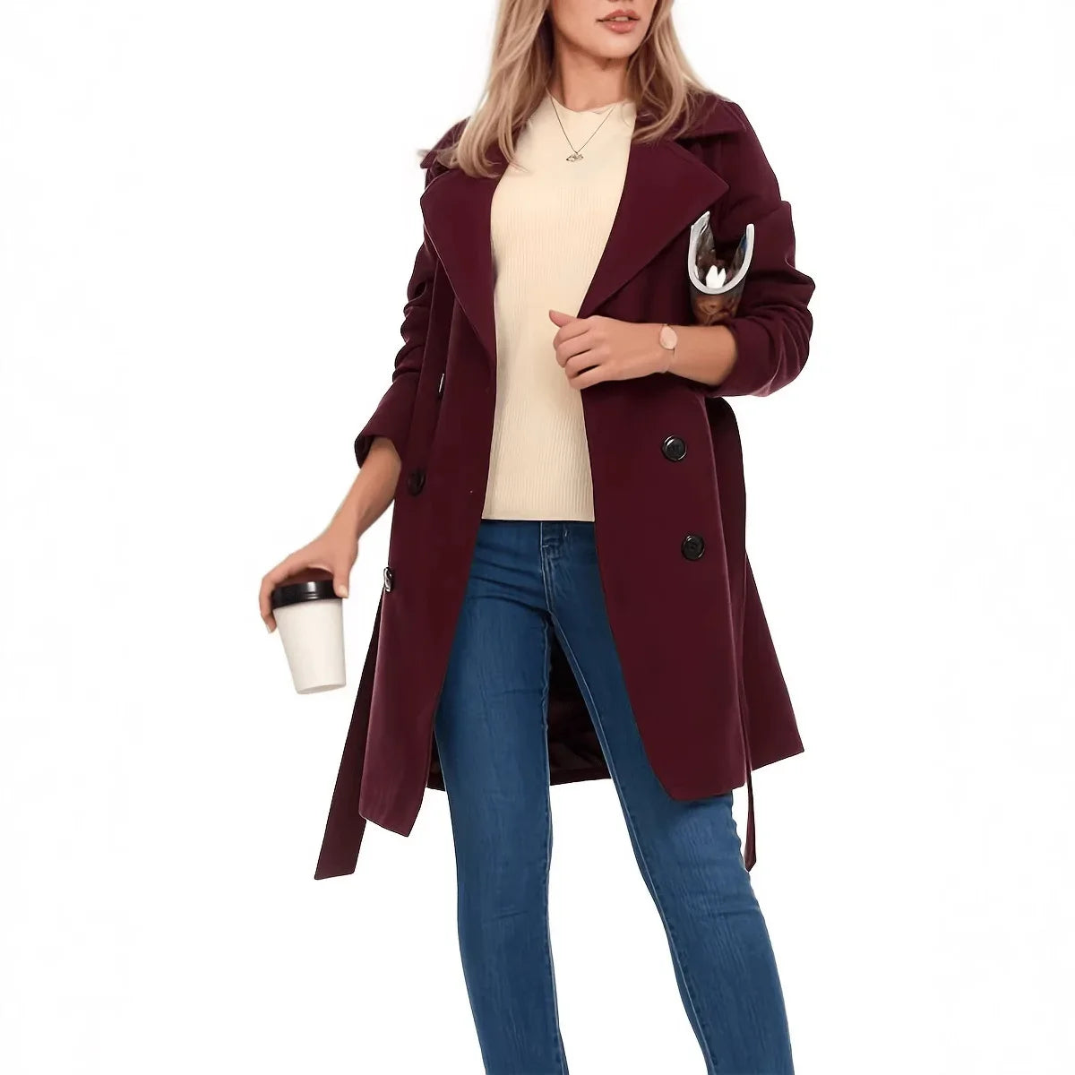 Abrigo de Lana Elegante para Mujer