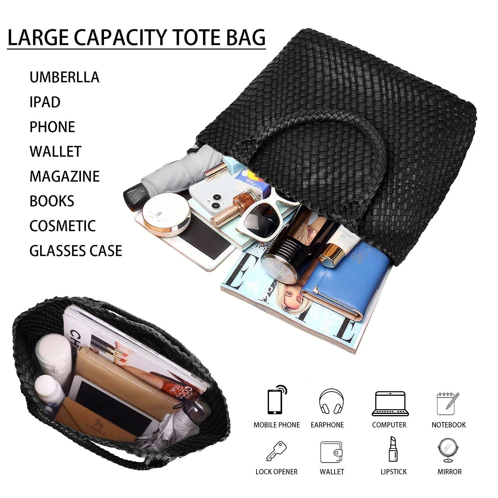Bolso Tote Tejido Grande